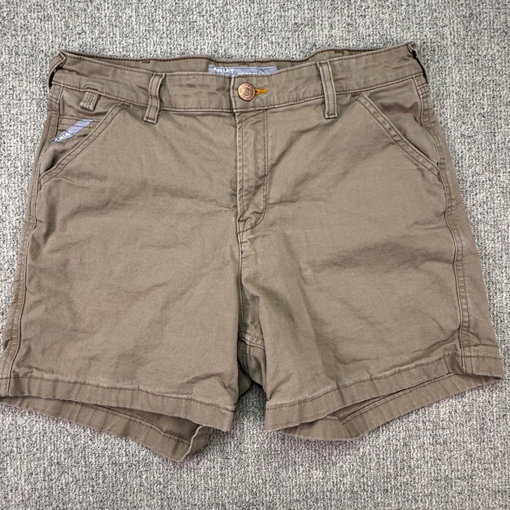 Ariat Rebar Made Tough Women's 31 Perfect Rise Canvas Work Shorts Khaki